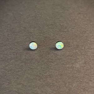 4mm White Opal Gemstone Threadless Ends